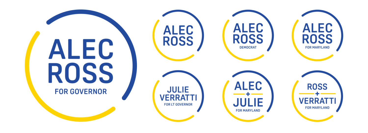 Iterations of the logo for Alec Ross' primary campaign for Governor of Maryland