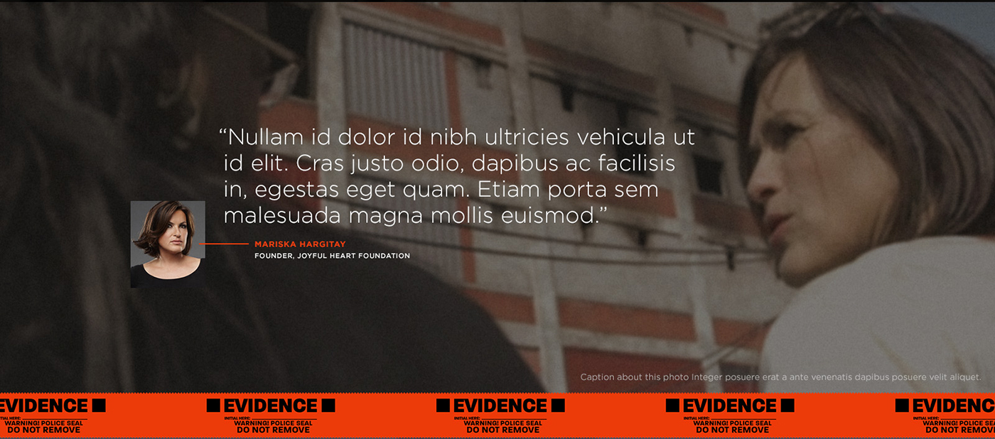 Area of the homepage of the website with Mariska's quote