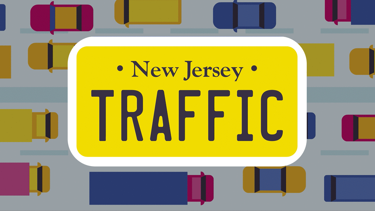 Still from the animation showing a New Jersey license plate that says 