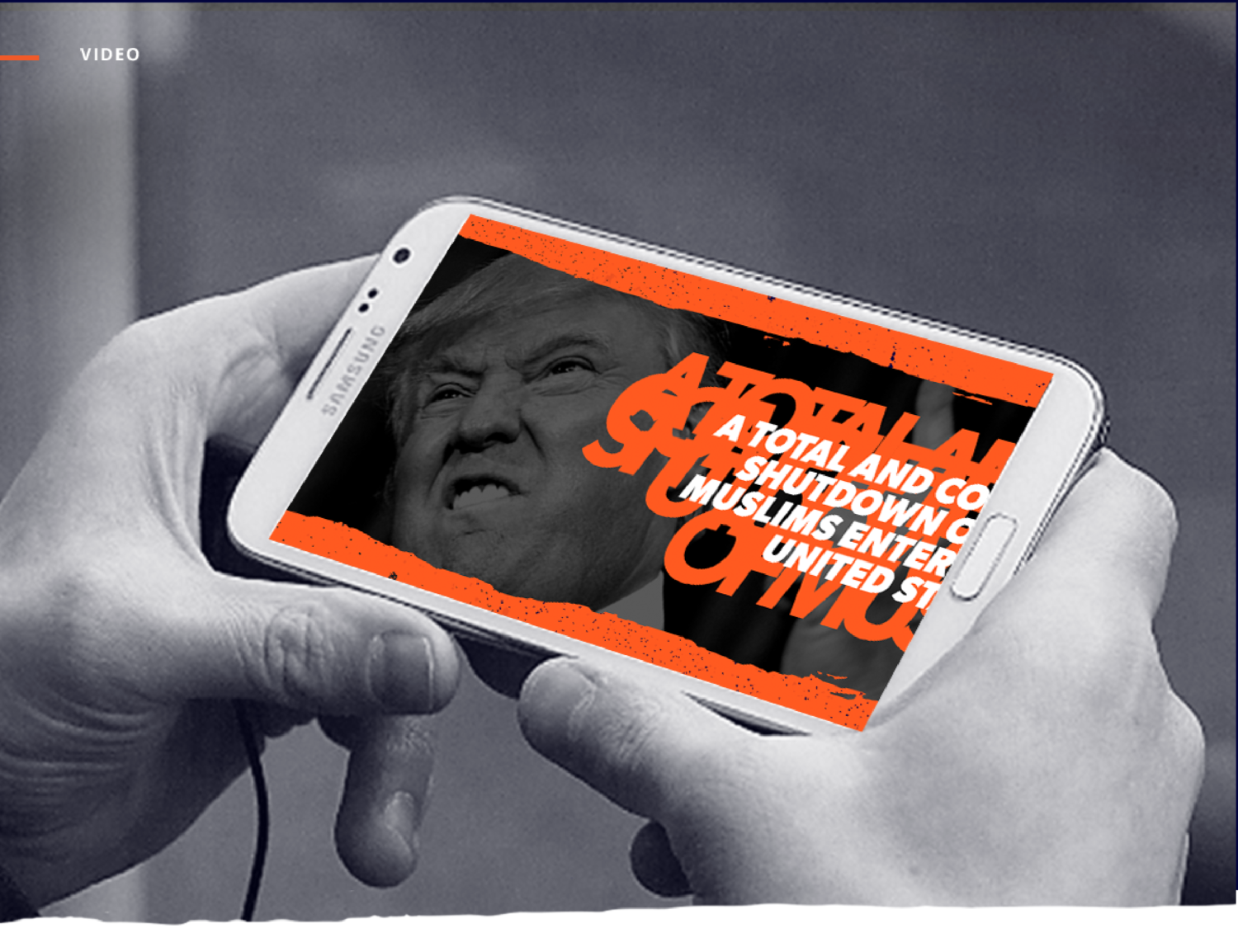 Mockup image of a campaign video on a mobile device