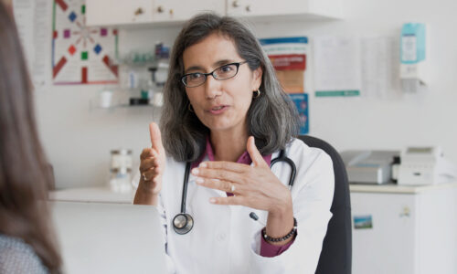 Doctor talking to a patient