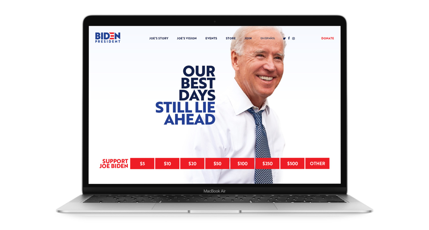 Joe Biden website design