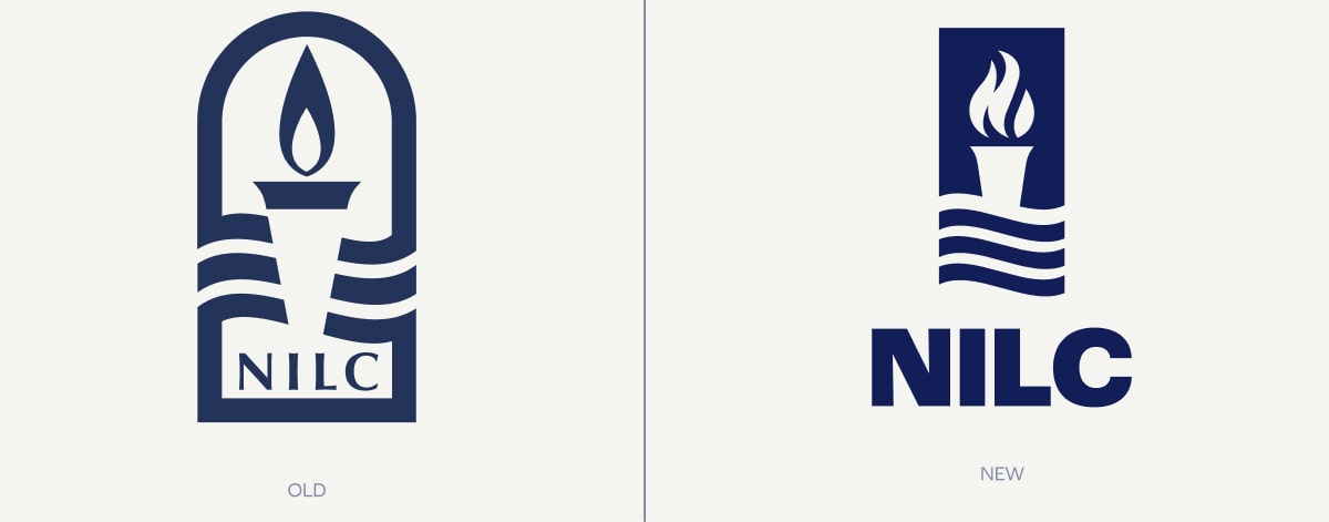 Before and after images of the NILC logo