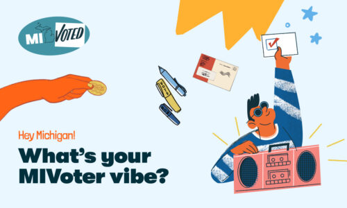 MIVoted Image with various branded imagery for Work Listing