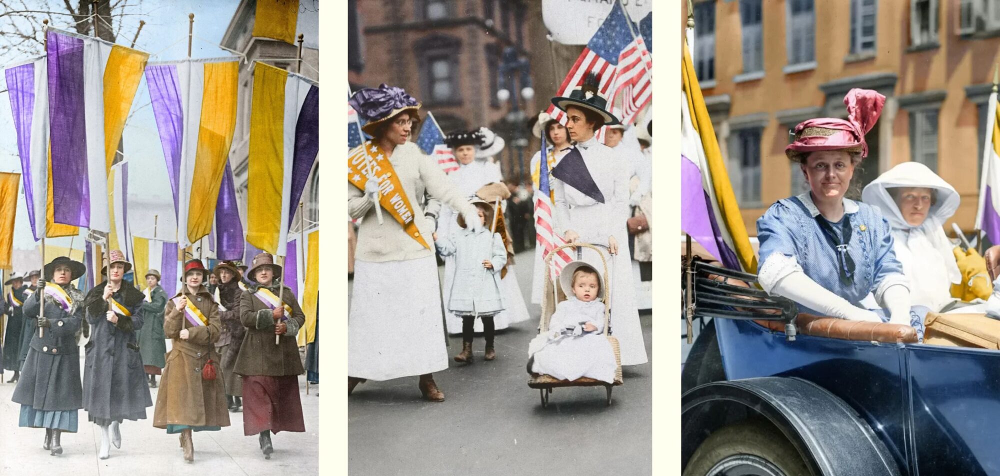 Collection of recolored historic Suffrage photography.