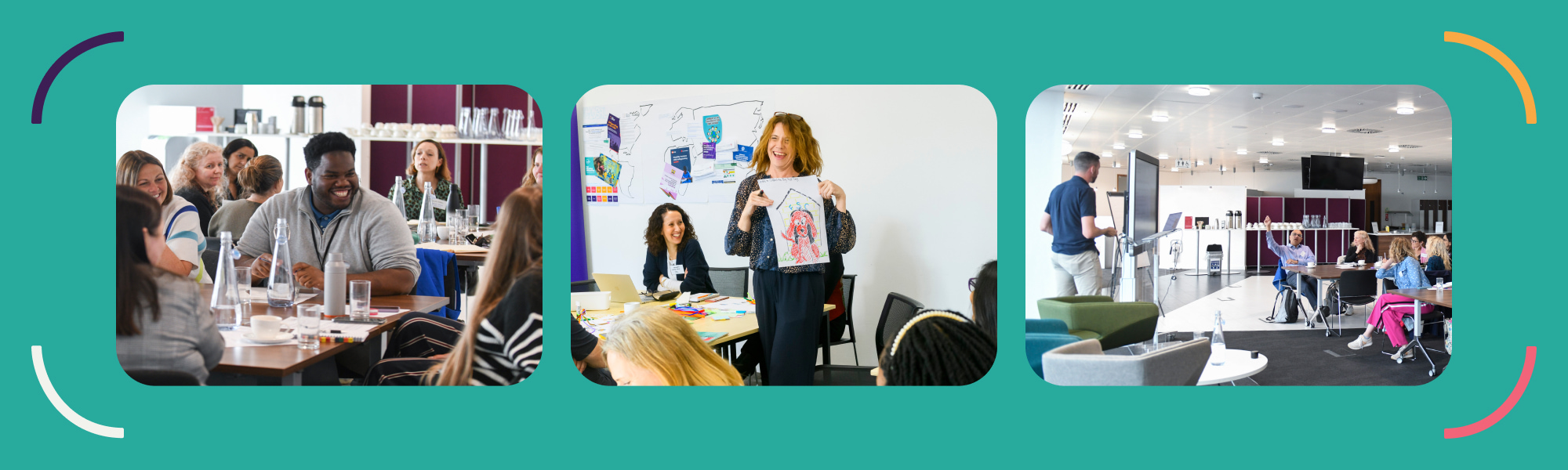 Photography from FSC Events, showcasing people collaborating and discussing topics.
