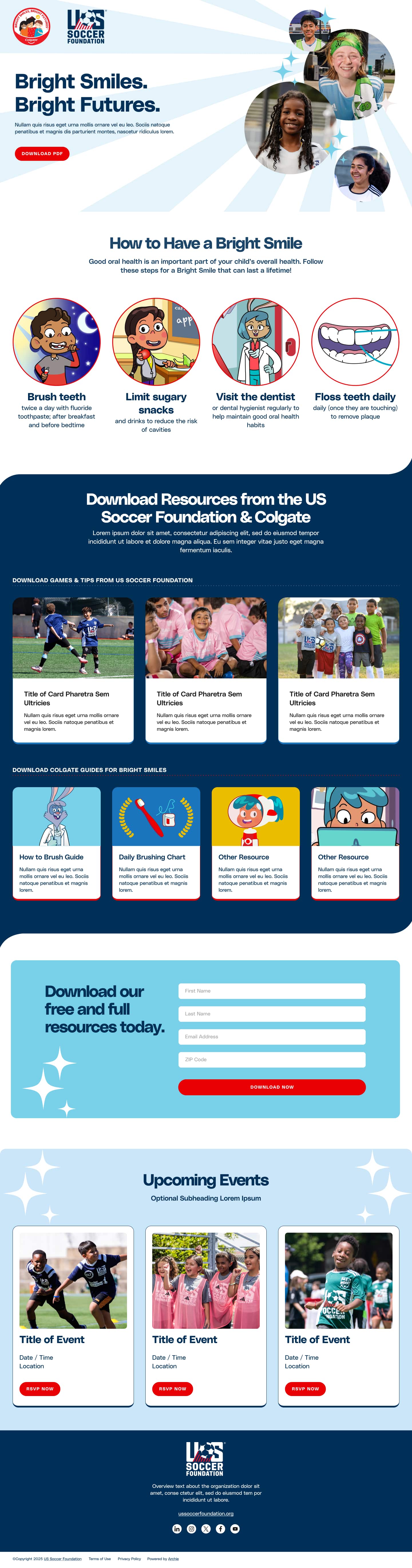 Full view of the Bright Smiles website