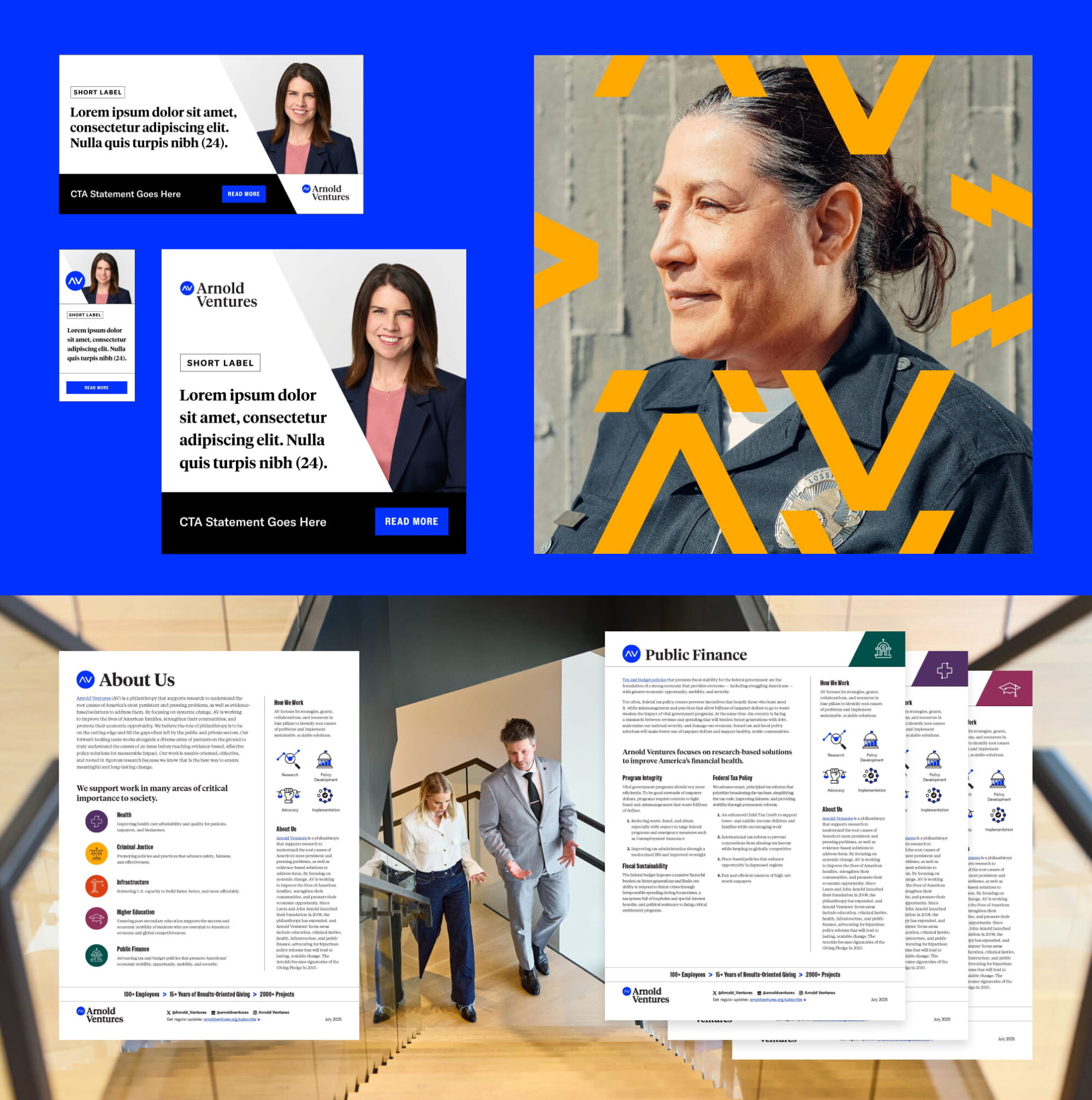 Ongoing retainer support work for Arnold Ventures, including ad concepts, podcast concepts, as well as 1pagers.