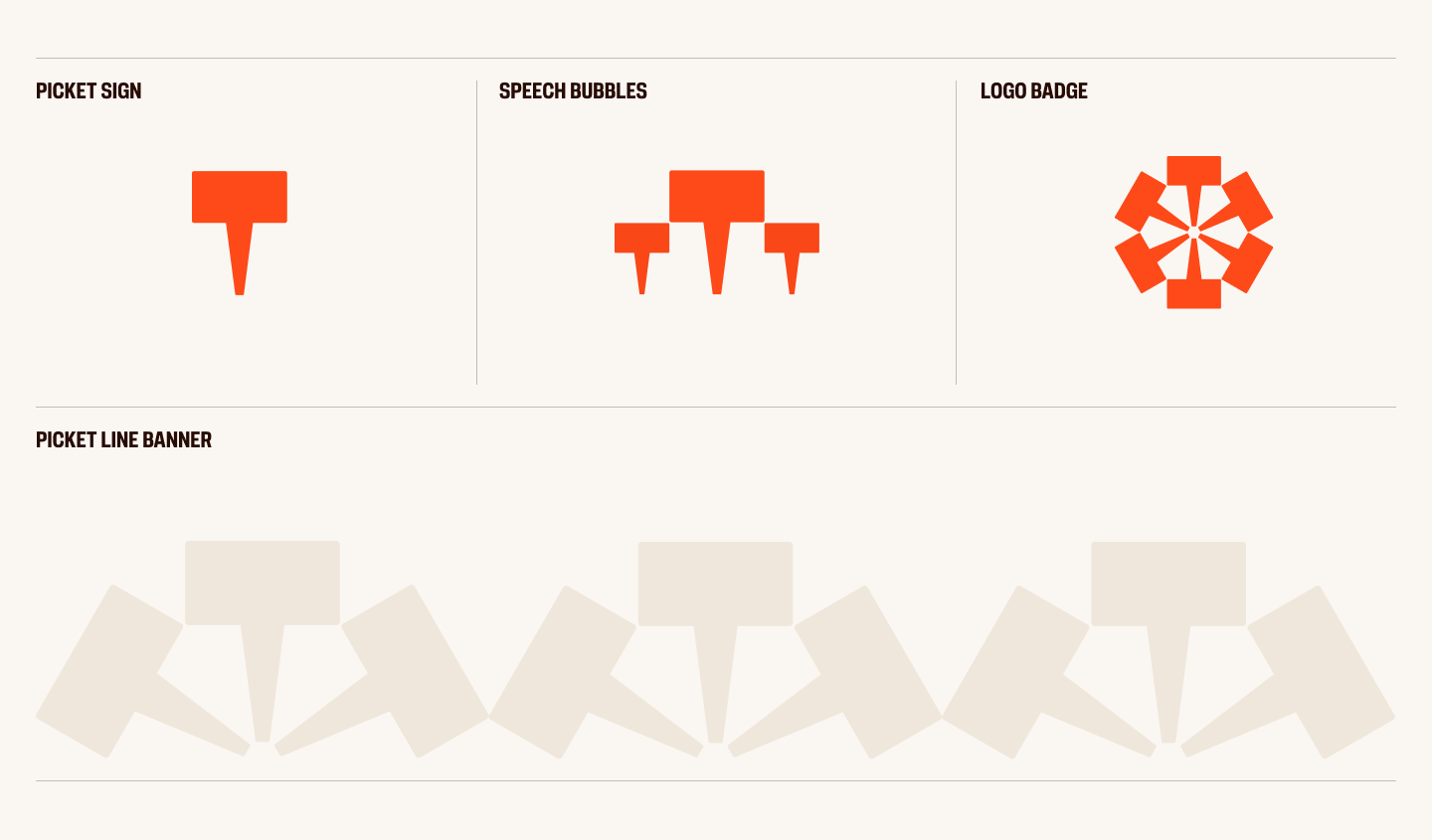 Breakdown showing the different symbolisms within the Labor Force logo icon