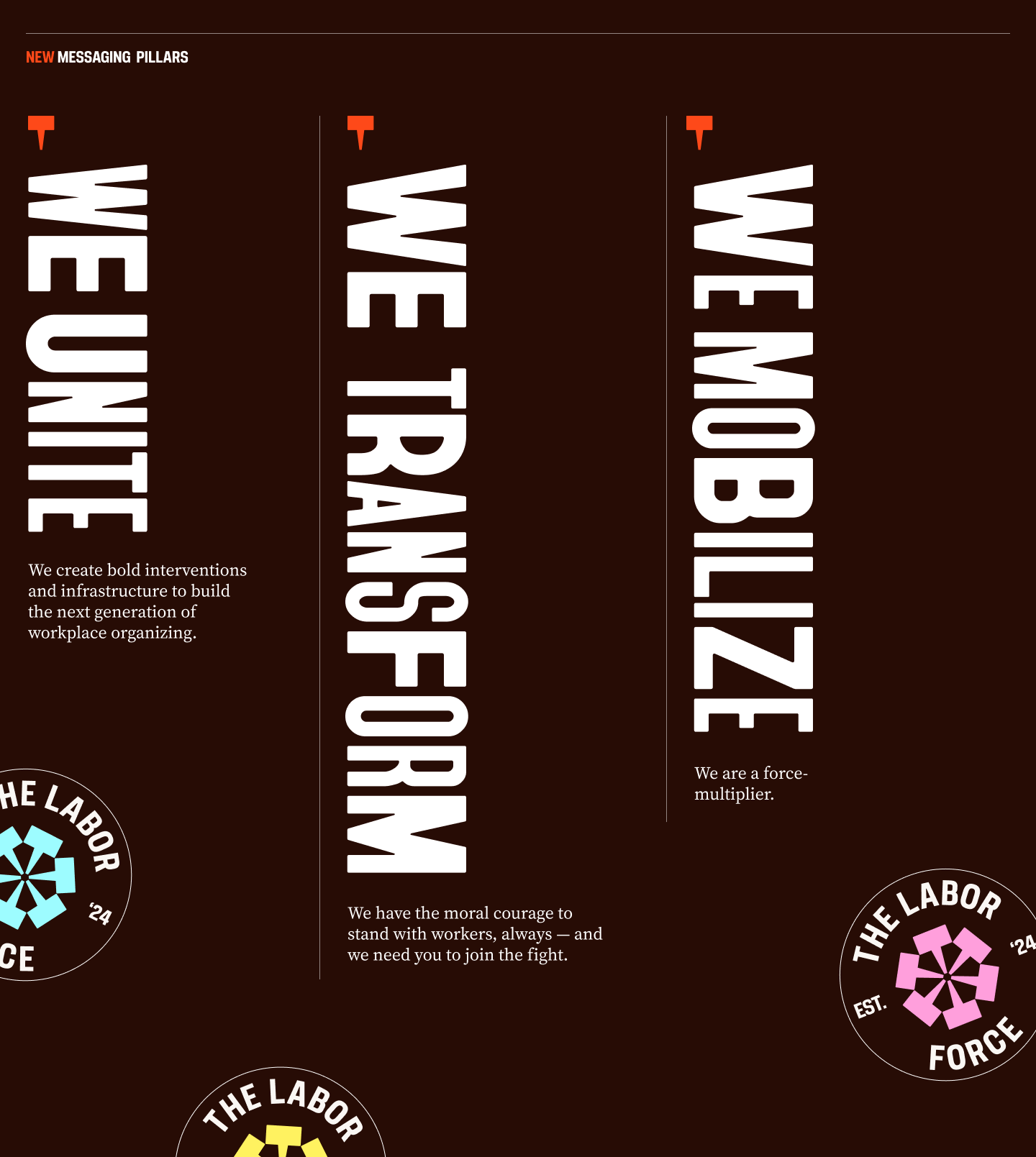 The Labor Force's three brand pillars