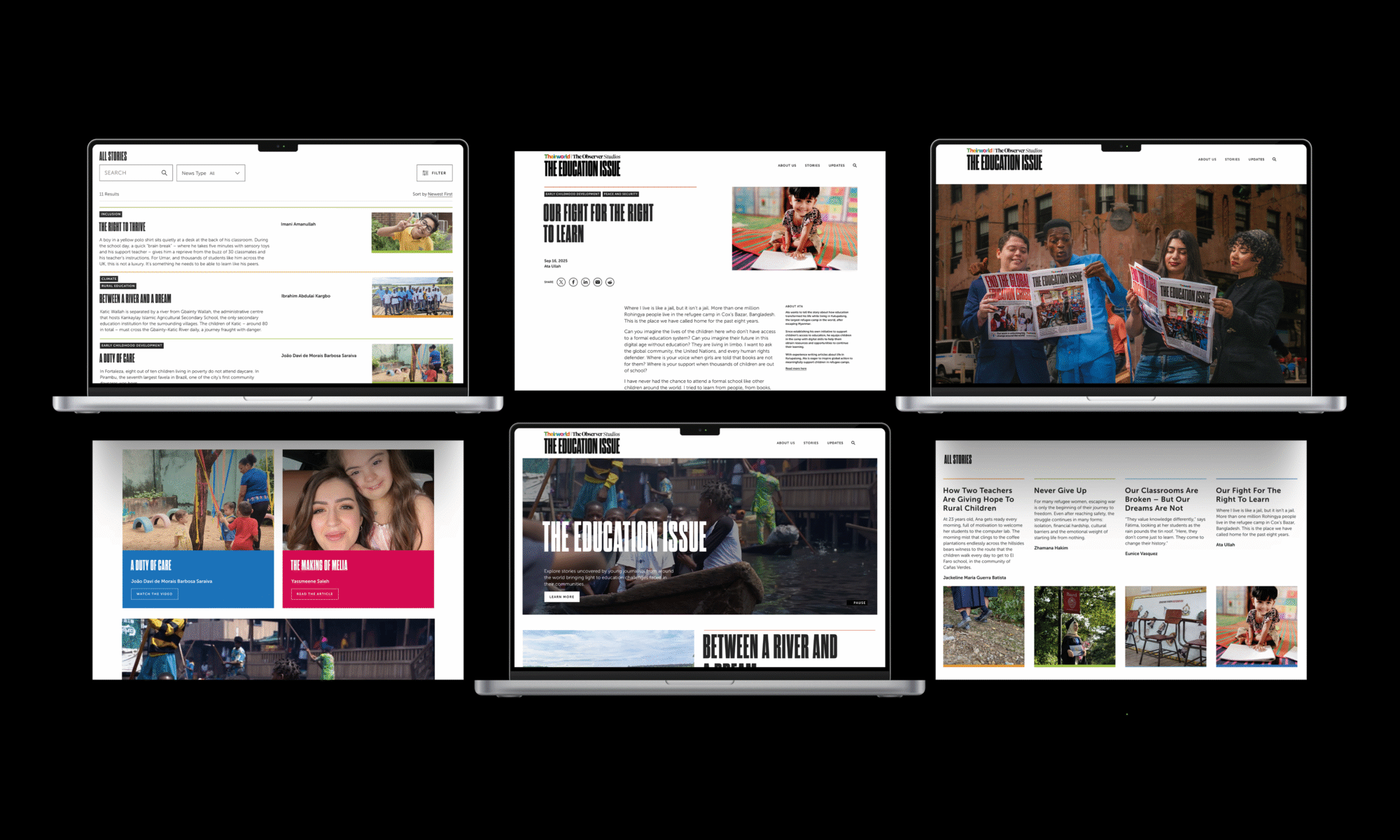 Collage of the Education Issue desktop compositions