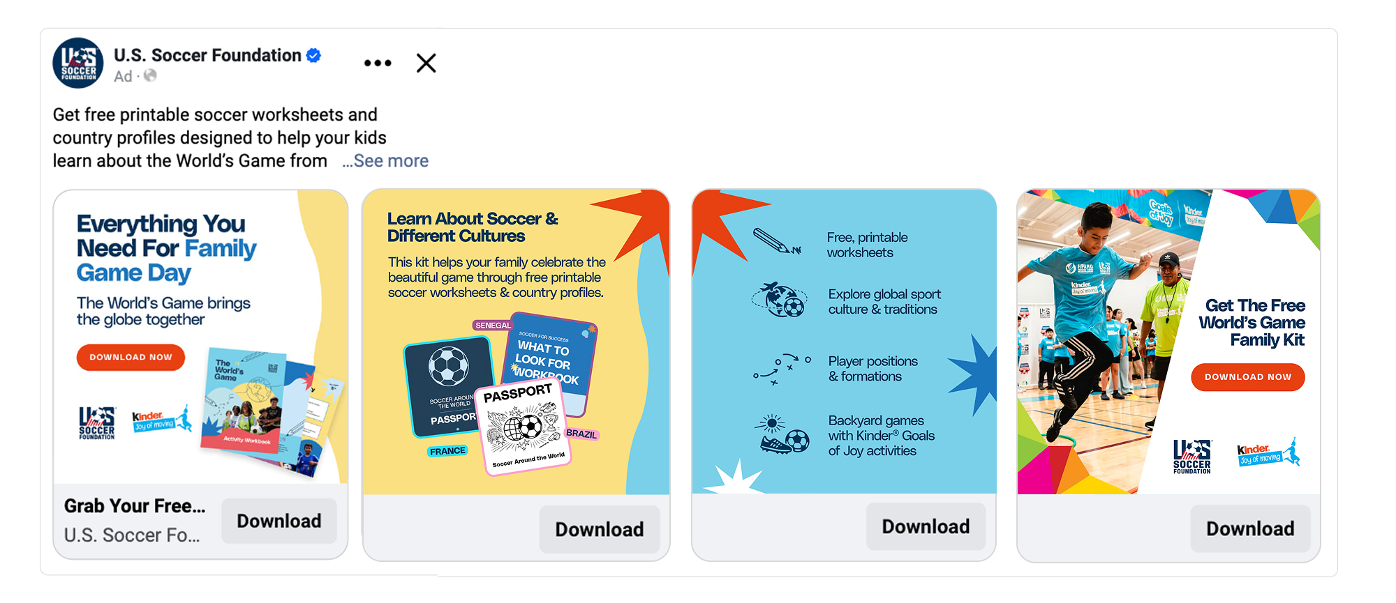 Carousel of meta ads for the campaign