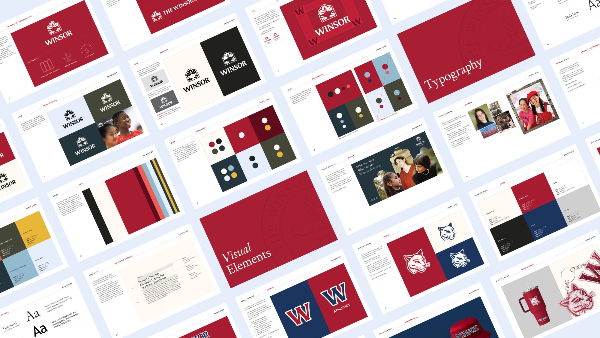Collage of brand guide pages